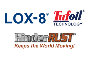LOX-8, Tufoil Technology, and HinderRUST logos
