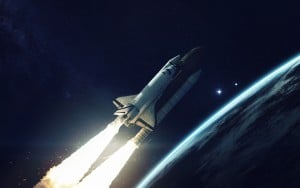 Spacecraft in space